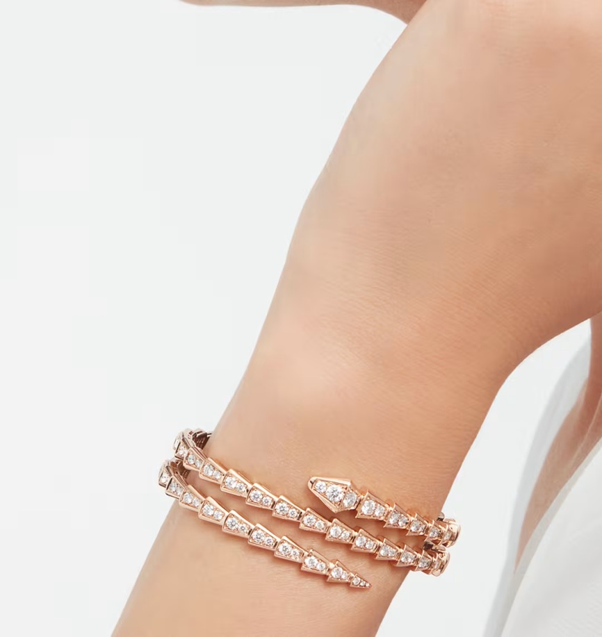 браслет serpenti viper bracelet розовое золото с бриллиантами 5.89 ct.