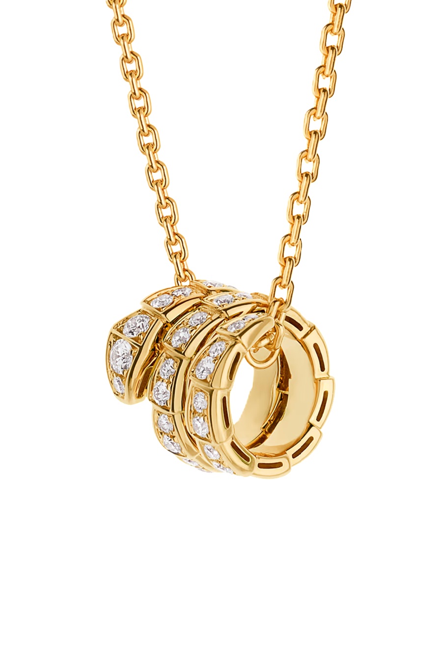 колье bvlgari serpenti viper желтое золото с бриллиантами 0.63 ct.