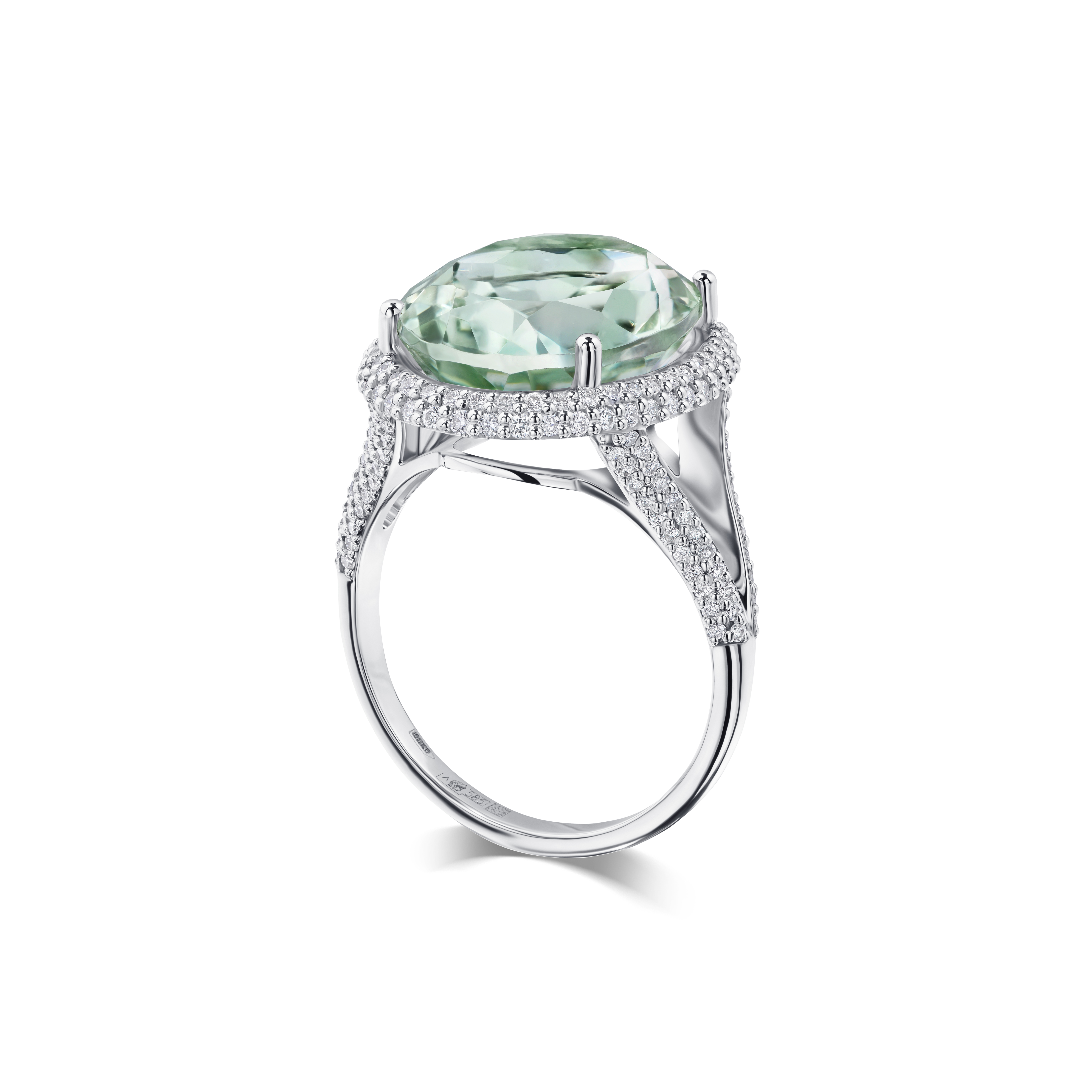 кольцо с кварцем 8,52 ct. и бриллиантами