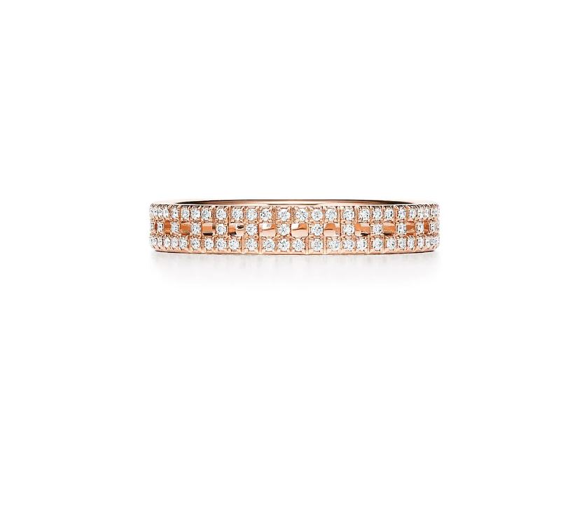 кольцо true tiffany из розового золота с бриллиантами 0.23 ct