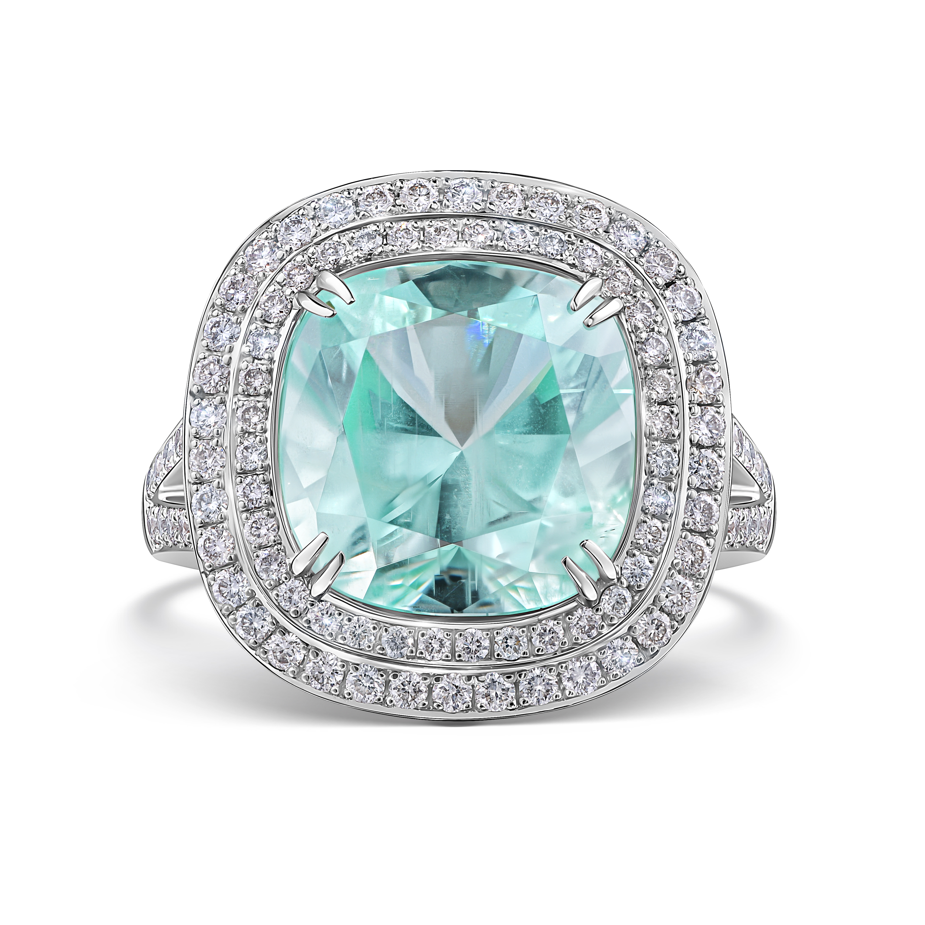 кольцо с бриллиантами и бериллом 6,29 ct