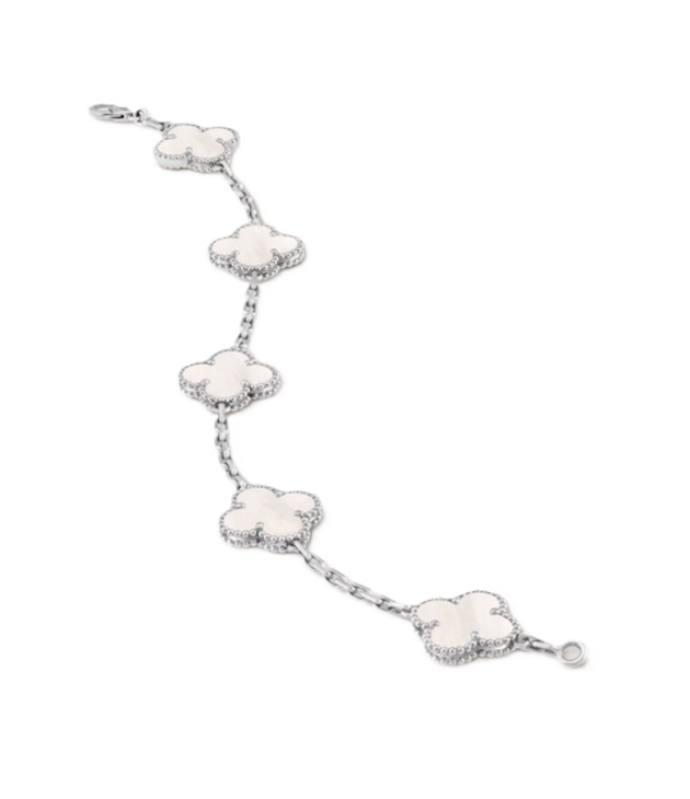 браслет van cleef & arpels vintage alhambra, 5 мотивов c перламутром