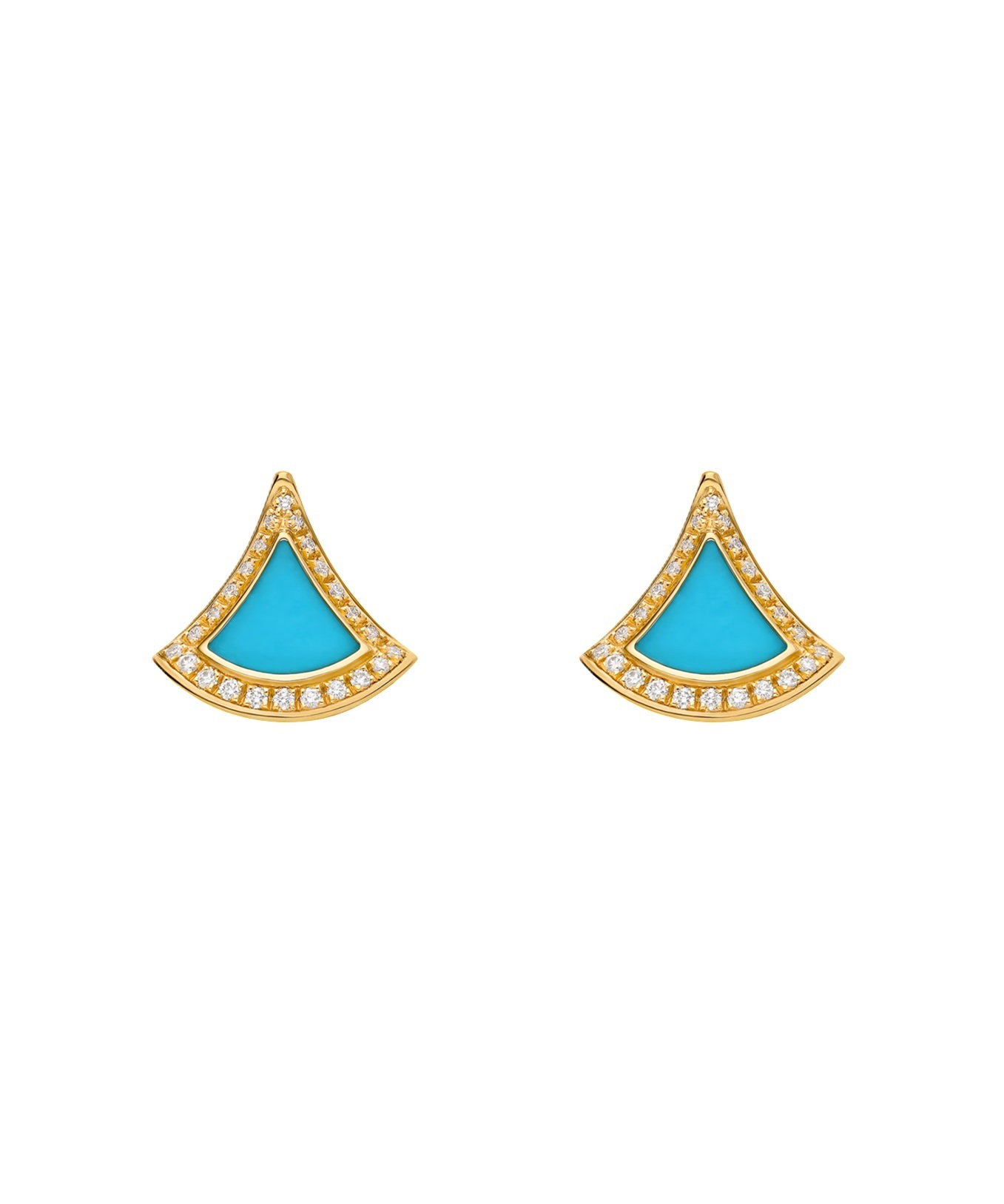 серьги bvlgari divas dream с бирюзой и бриллиантами 0.1 ct.