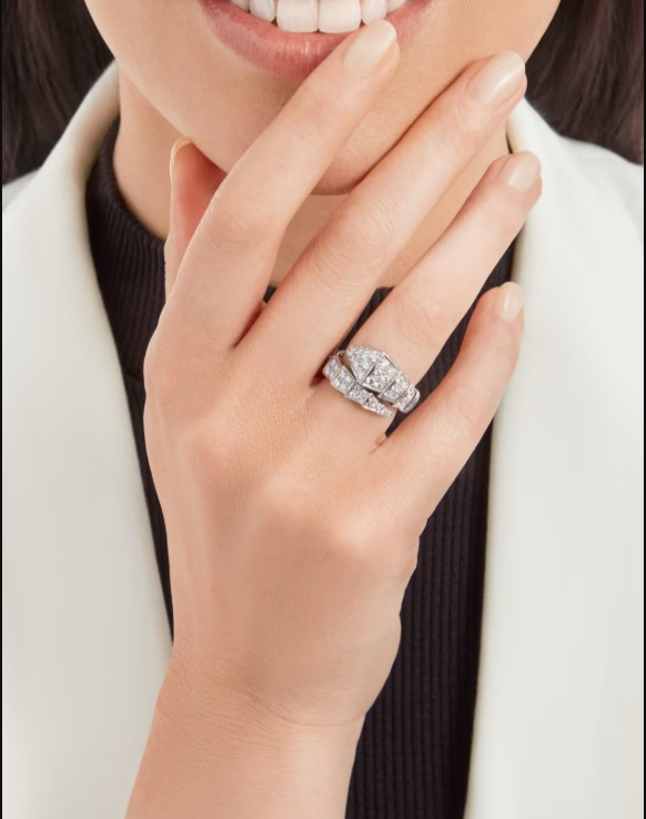 кольцо bvlgari serpenti viper с бриллиантами 1,77 ct
