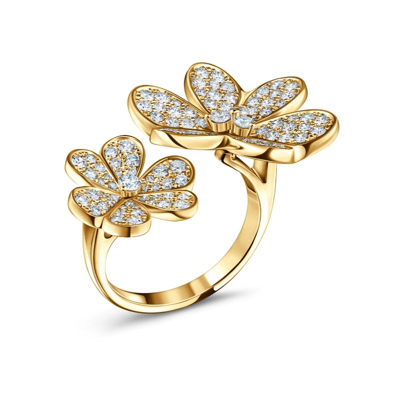 кольцо van cleef & arpels perlee из желтого золота с бриллиантами