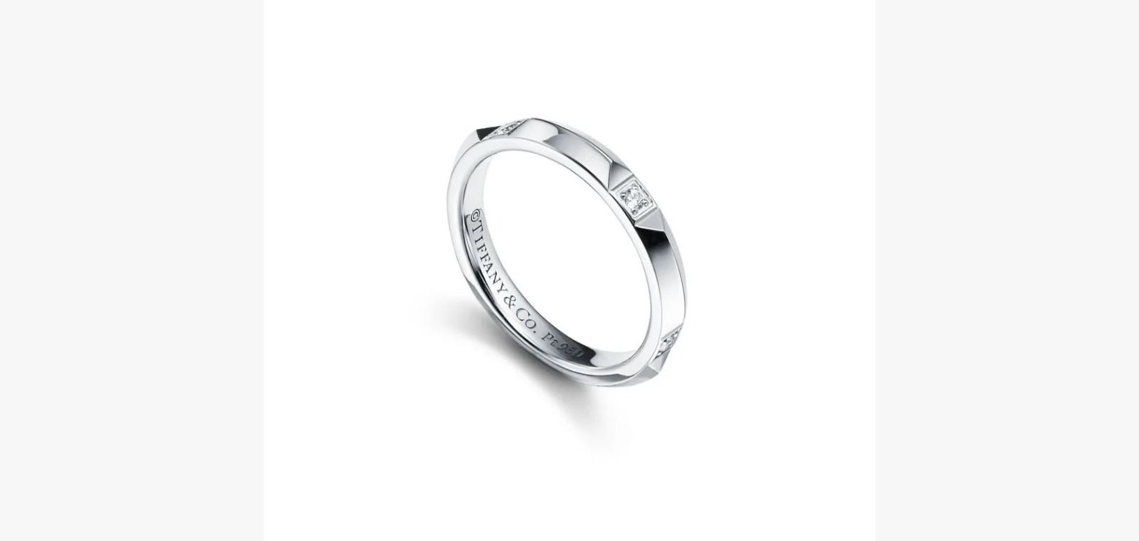 кольцо tiffany true из белого золота с бриллиантами 0.05 ct