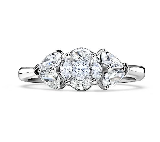 помолвочное кольцо из белого золота с бриллиантами 1.08 ct