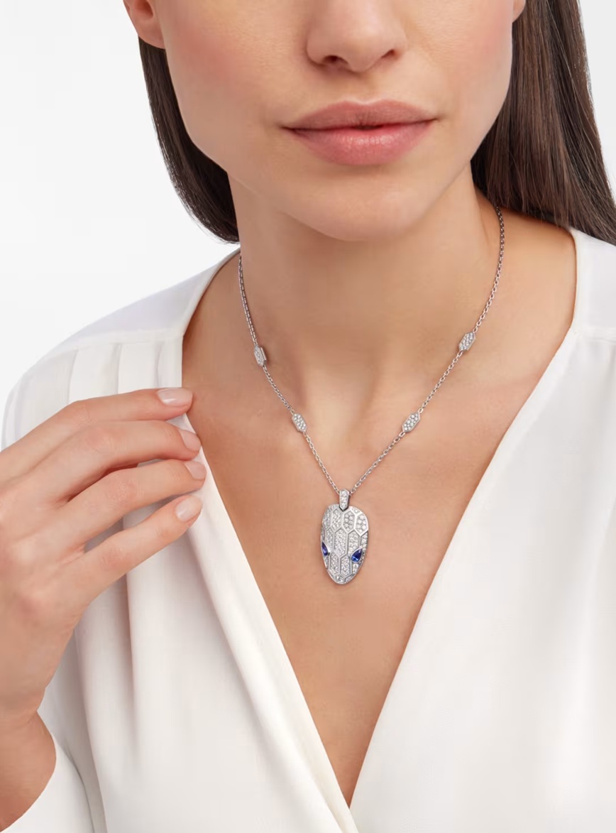 колье serpenti seduttori белое золото с бриллиантами 2.07 ct.