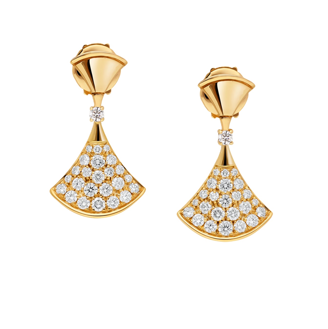 серьги bvlgari divas dream желтое золото с бриллиантами 0.94 ct.