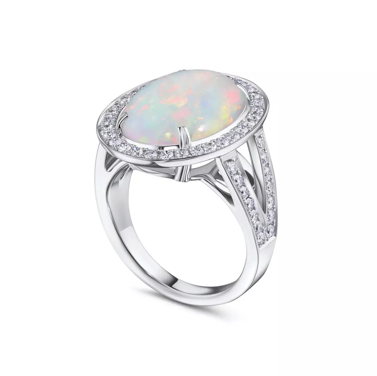 кольцо с опалом 4,35 ct. и бриллиантами