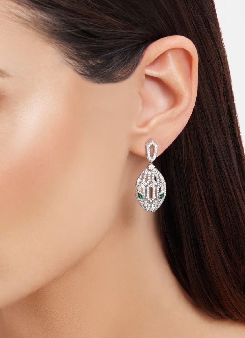 серьги bvlgari serpenti seduttori с бриллиантами 1.15 ct.