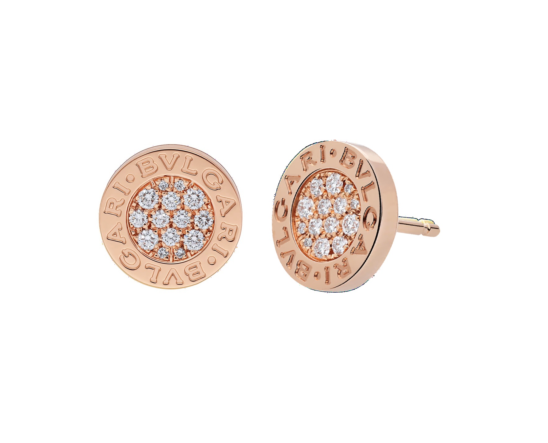серьги-пусеты bvlgari bvlgari с бриллиантами 0.18 ct.