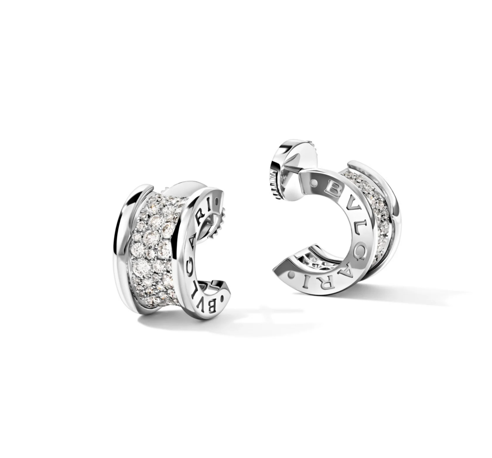 серьги b.zero1 bvlgari из белого золота с бриллиантами 1.12 ct