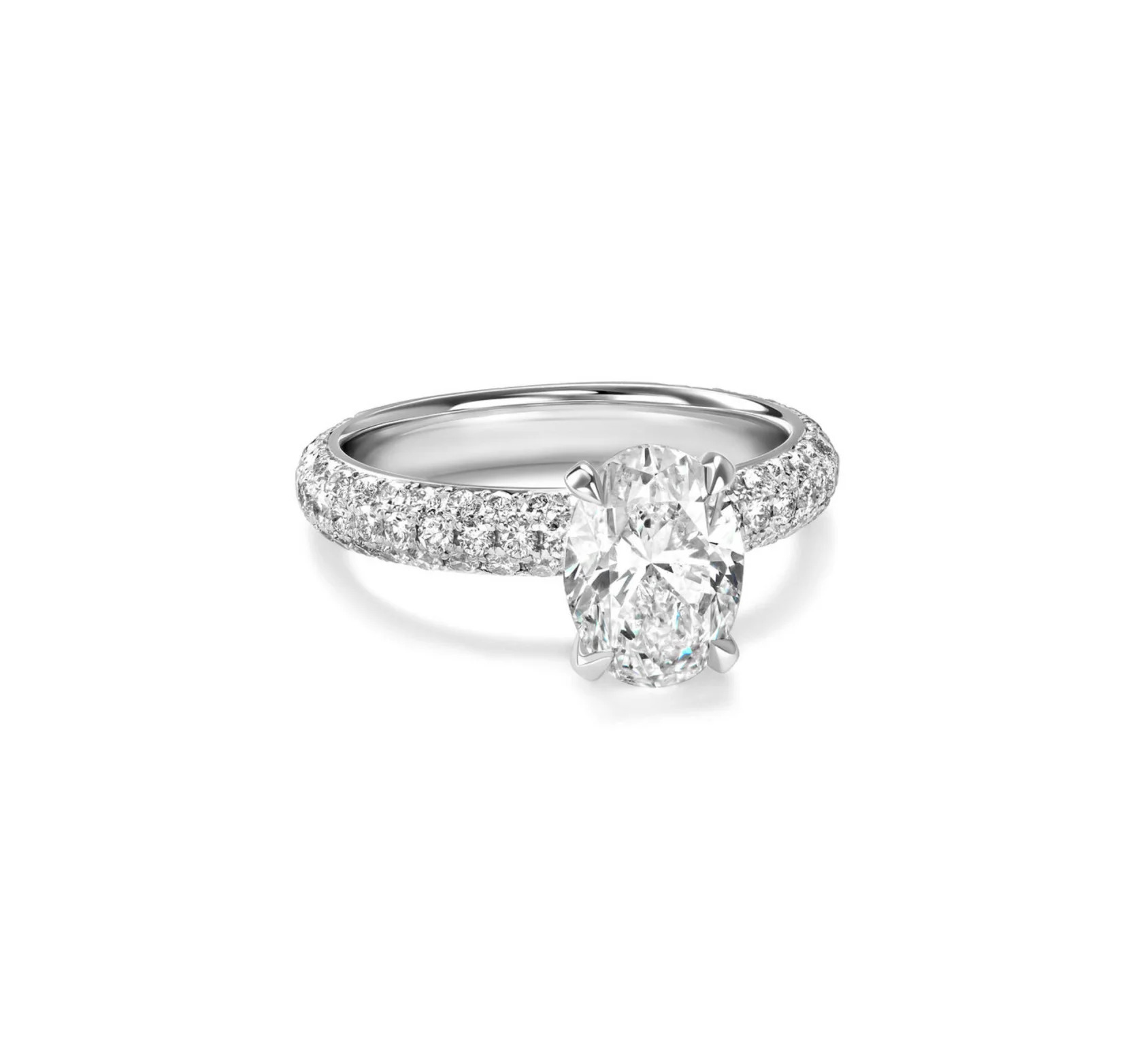 кольцо из белого золота с бриллиантами 1,53 ct.