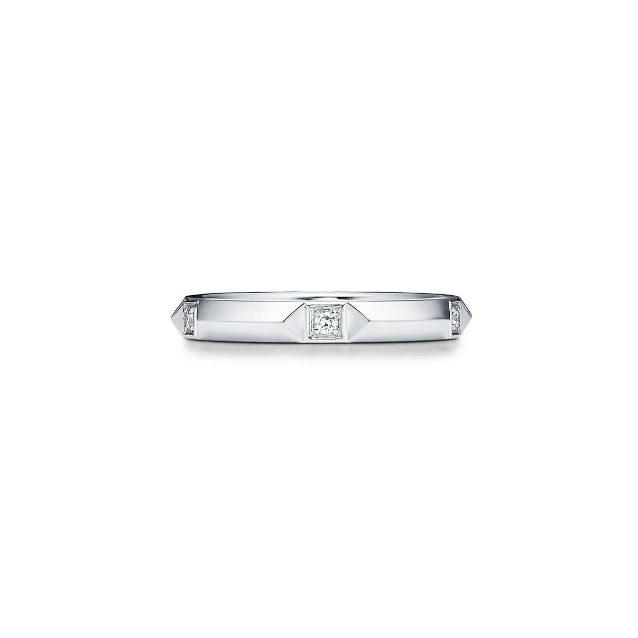 кольцо tiffany true из белого золота с бриллиантами 0.05 ct