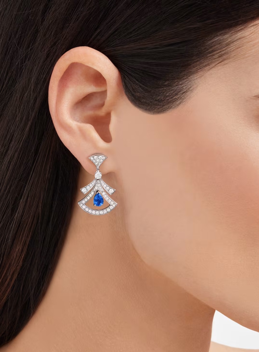 серьги bvlgari divas dream с бриллиантами 1.48 ct. и сапфирами