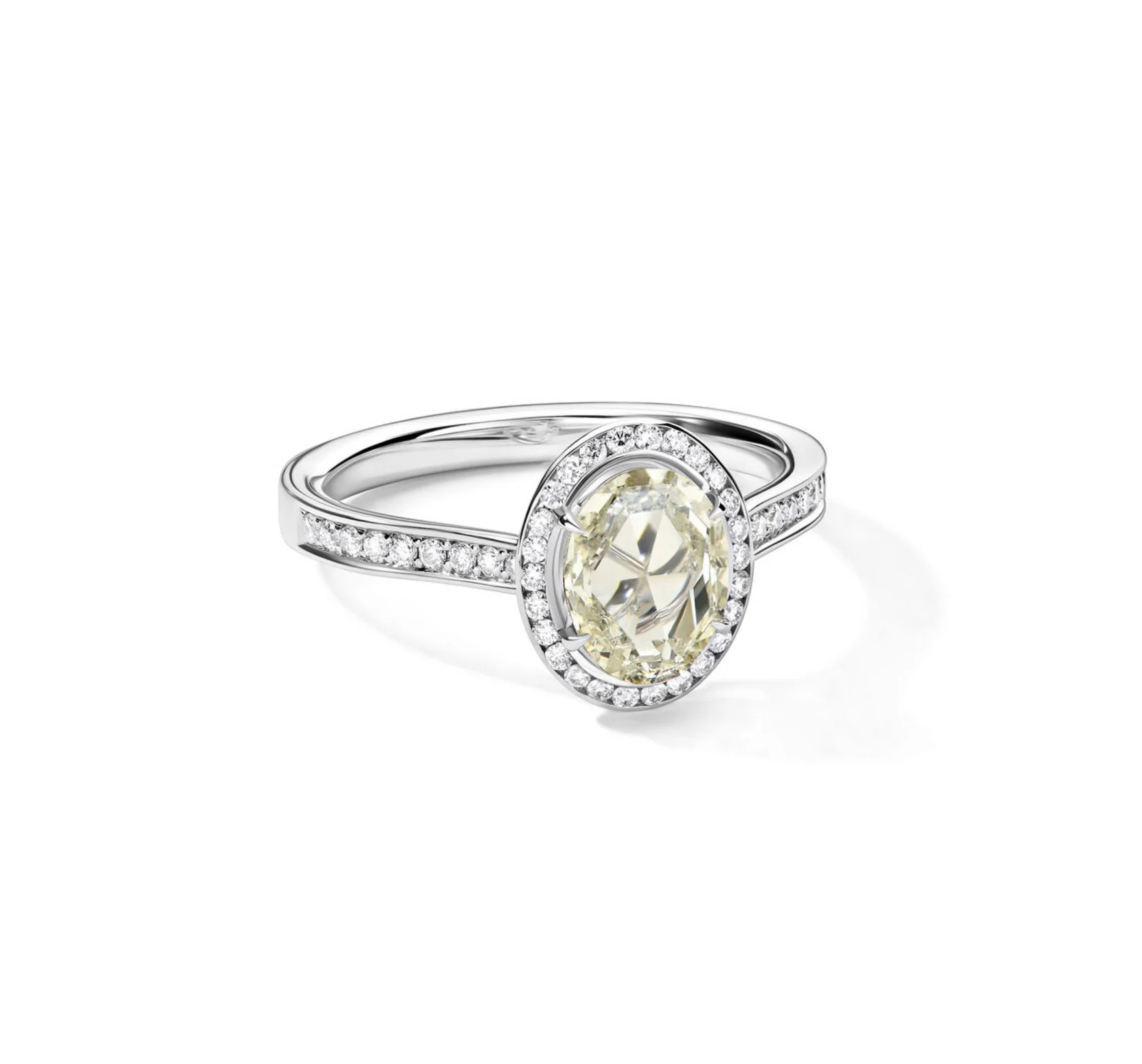 помолвочное кольцо из белого золота с бриллиантами 1,23 ct.