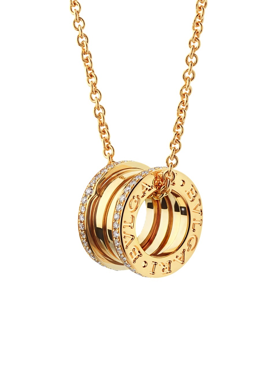 колье bvlgari b.zero1 желтое золото с бриллиантами 0.41 ct.