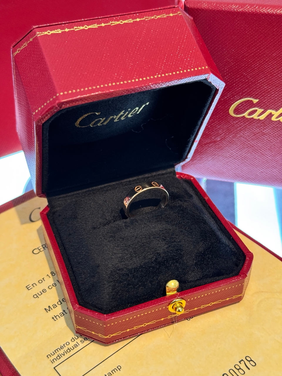 кольцо cartier love в розовом золоте 750 пробы, малая модель 3,5 мм