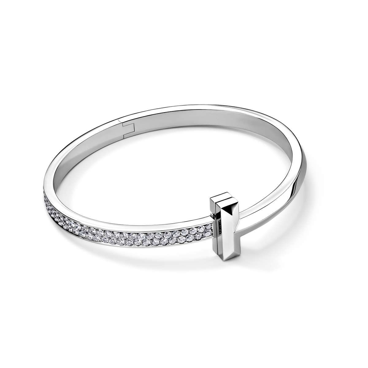 браслет tiffany & co t1 с бриллиантами в белом золоте