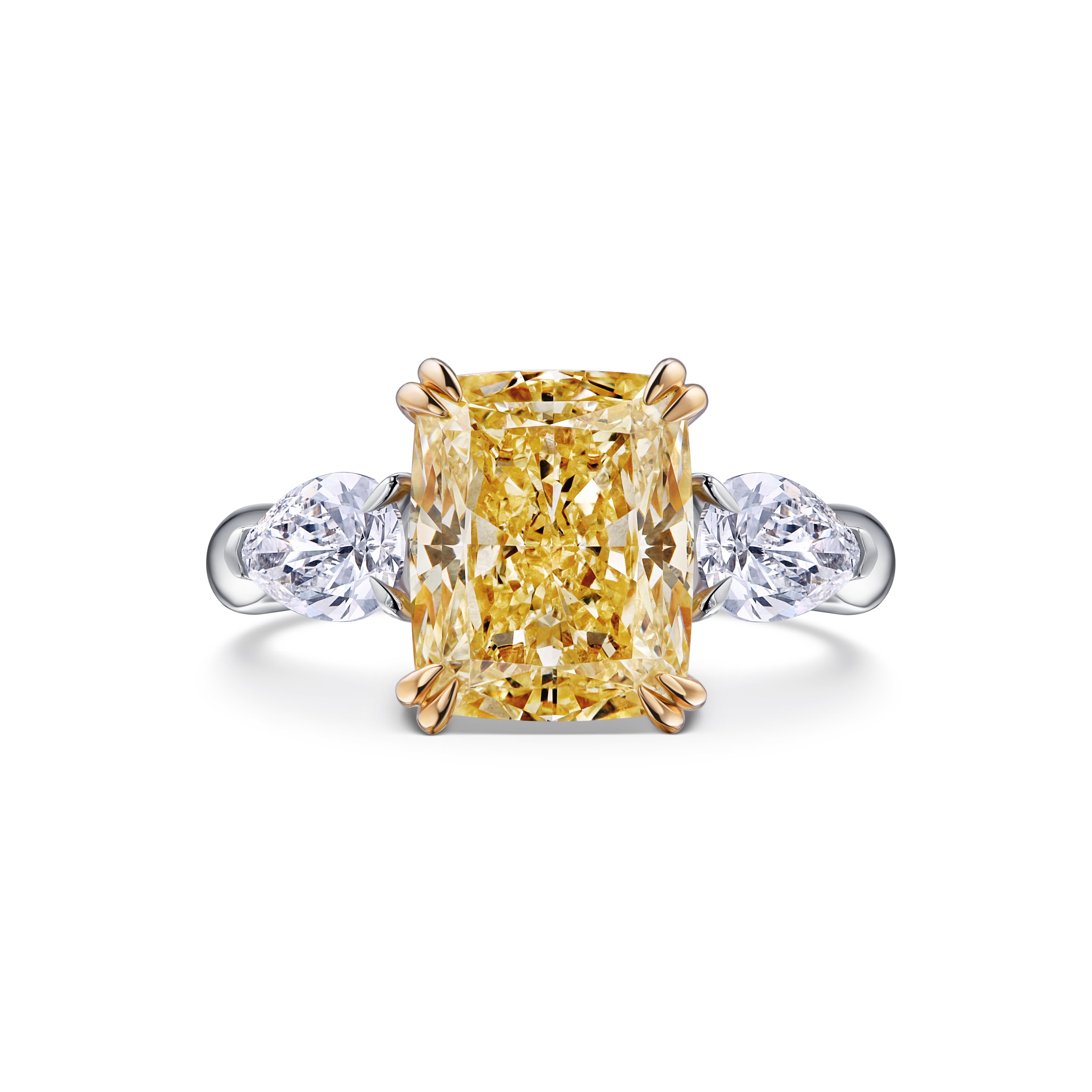 кольцо с желтым lab-grown бриллиантом 5,07 ct.