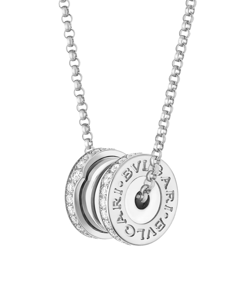 колье bvlgari b.zero1 белое золото с бриллиантами 0.25 ct.