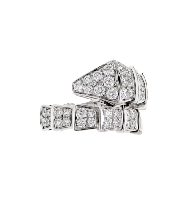 кольцо bvlgari serpenti viper с бриллиантами 1,77 ct