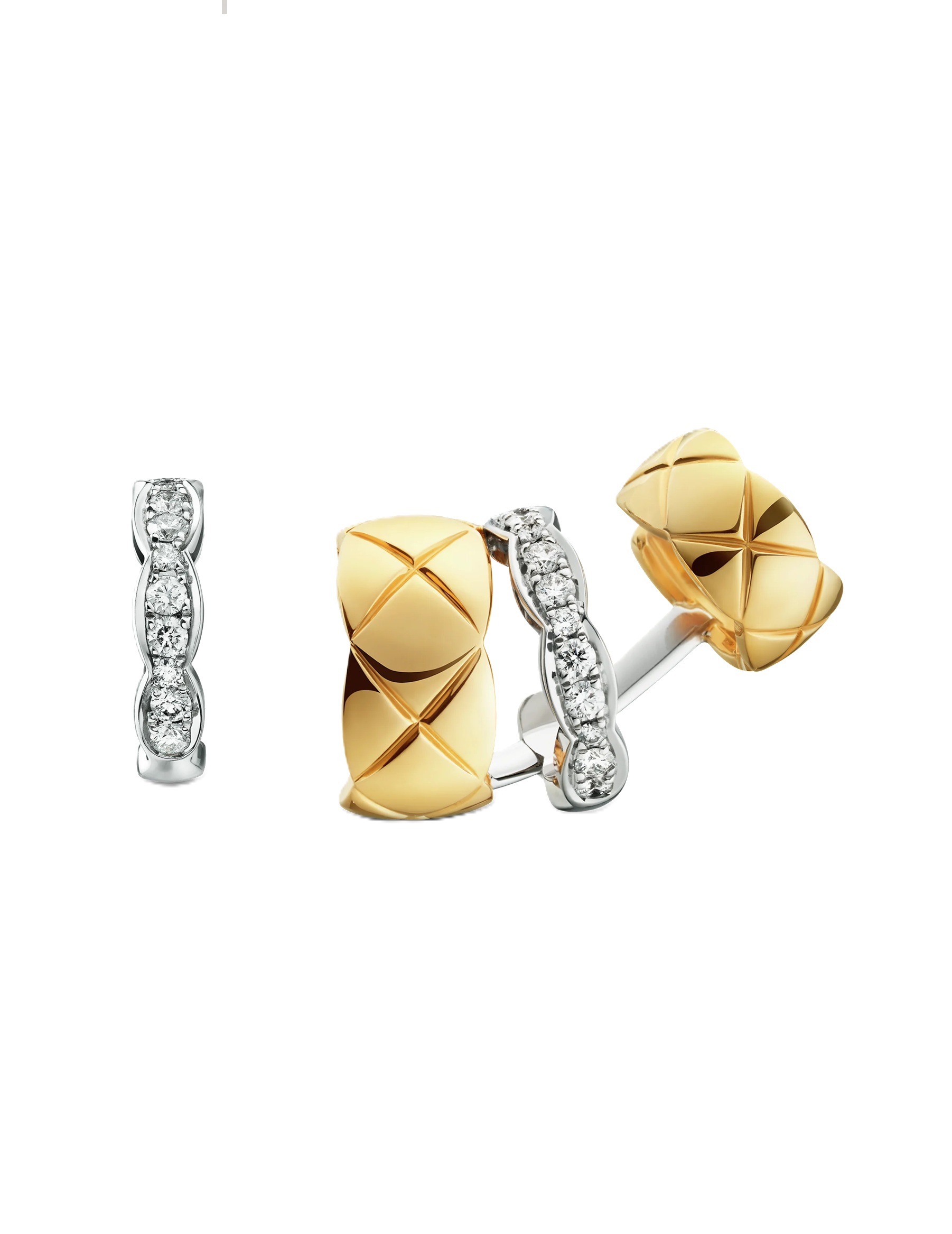 серьги chanel coco asymmetrical с бриллиантами 0.24 ct.