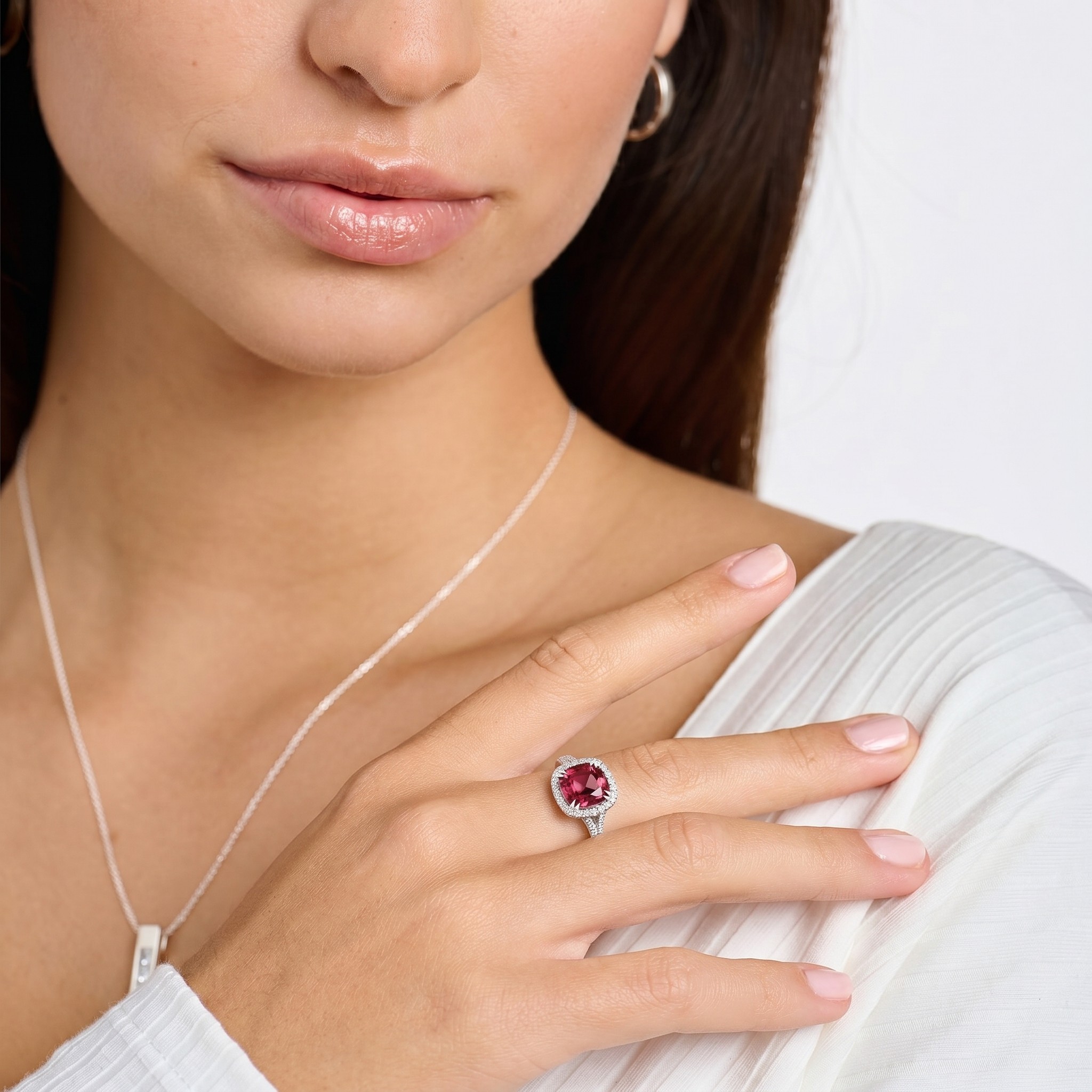 кольцо с турмалином 4,25 ct. и бриллиантами