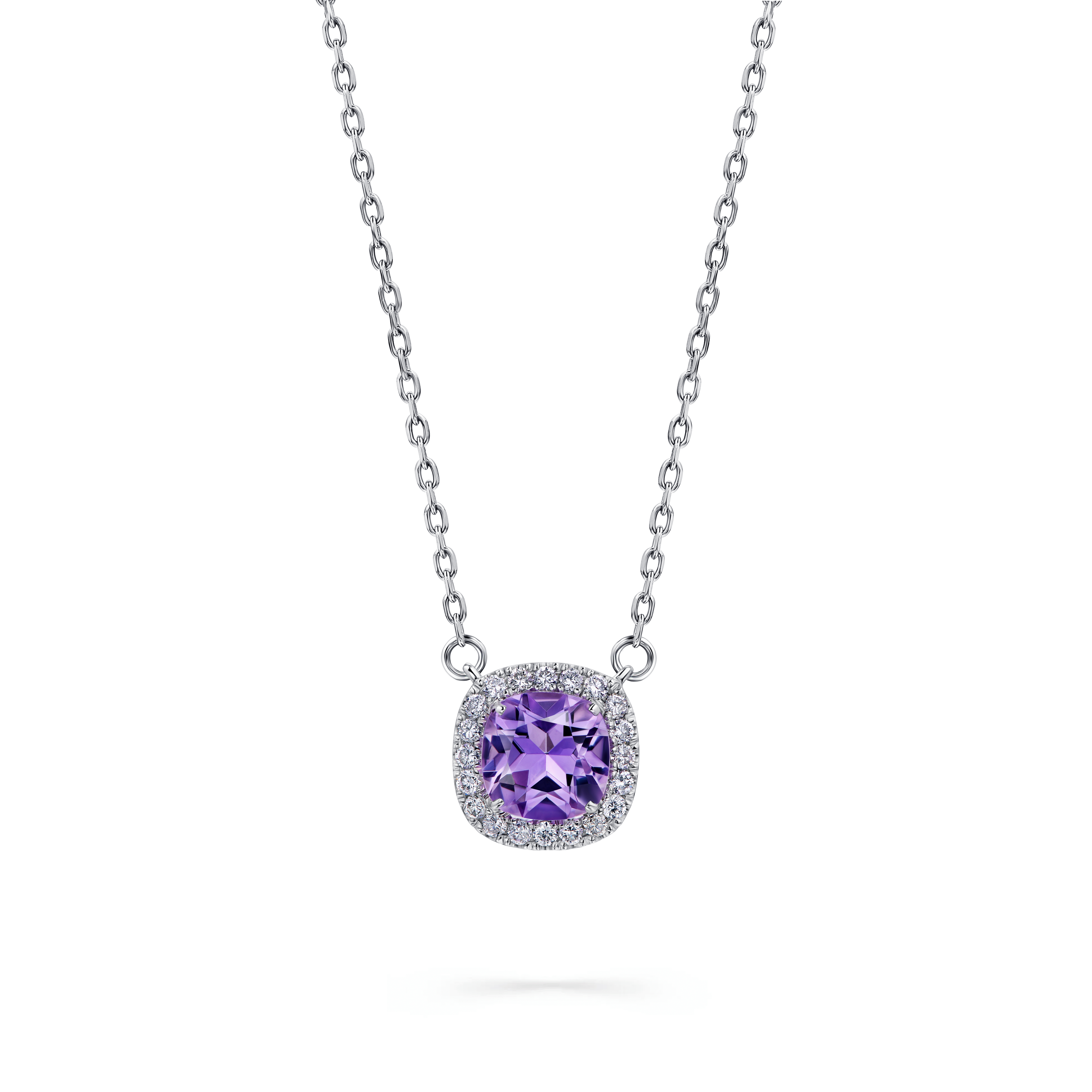 колье с аметистом 1,94 ct и бриллиантами 0,45 ct