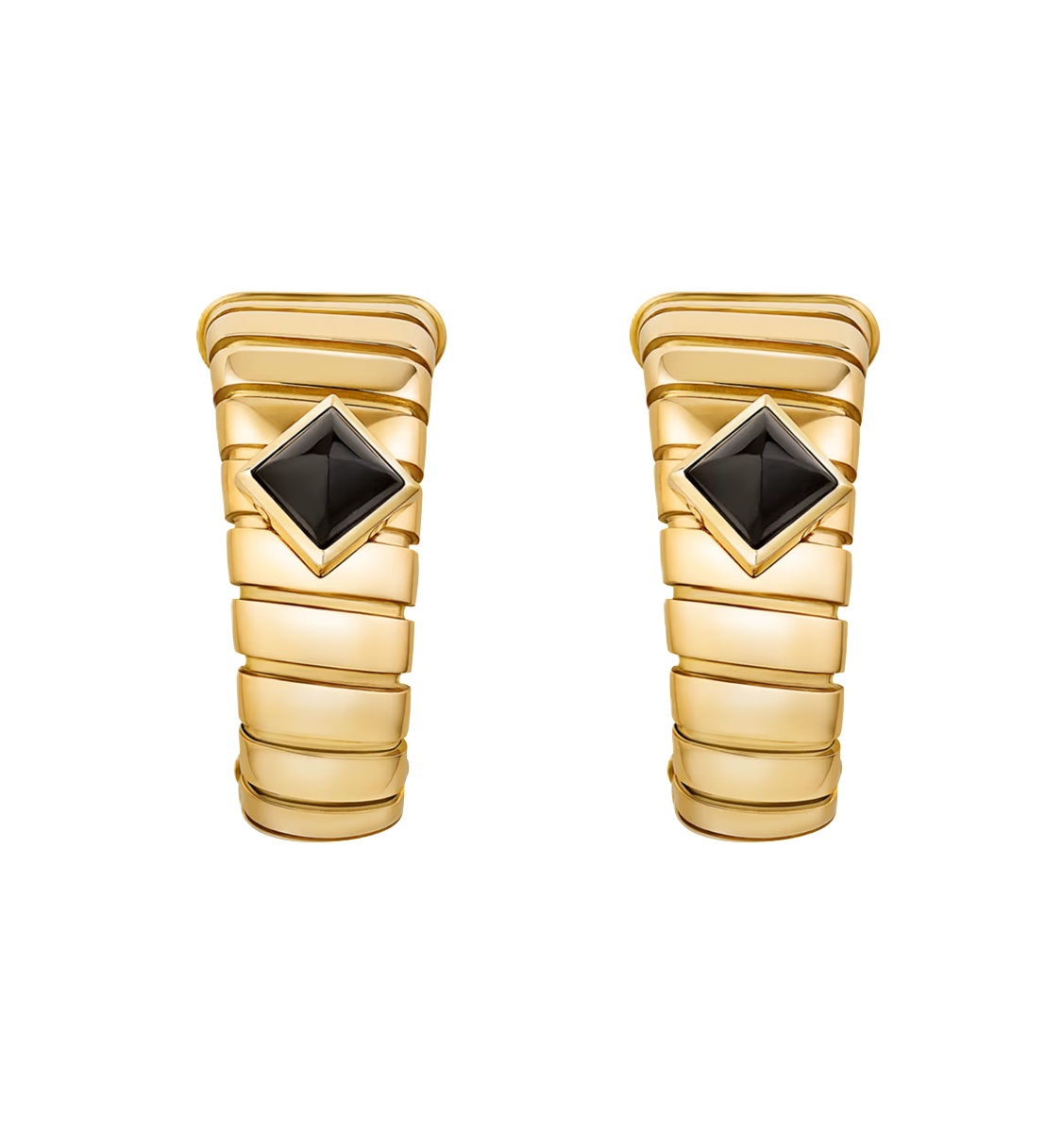 серьги bvlgari tubogas с ониксом 