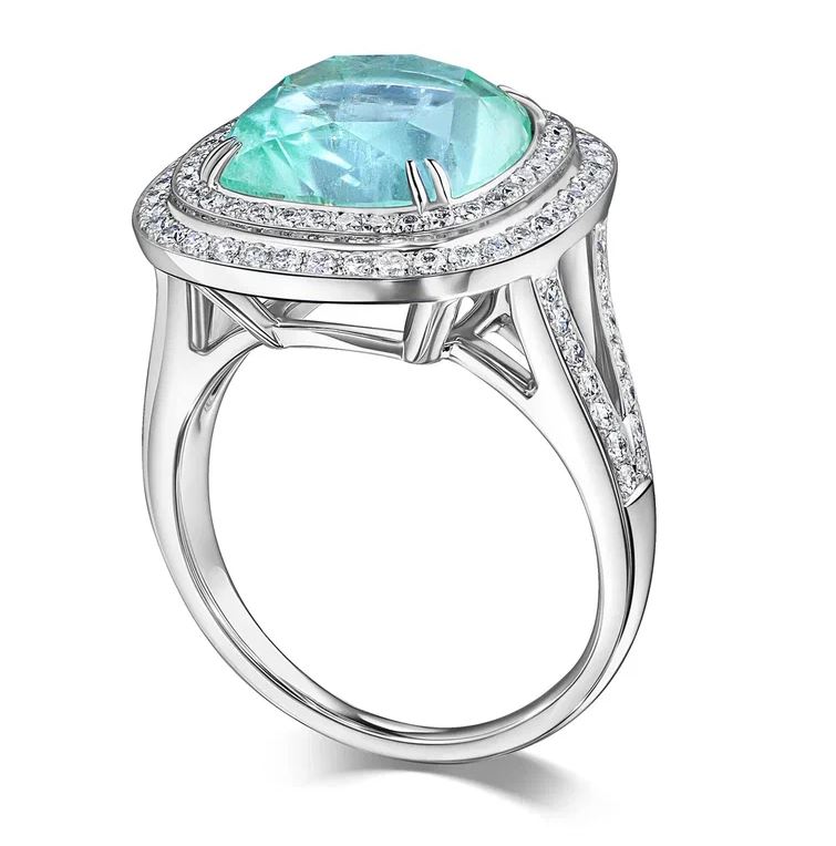 кольцо с бриллиантами и бериллом 6,29 ct