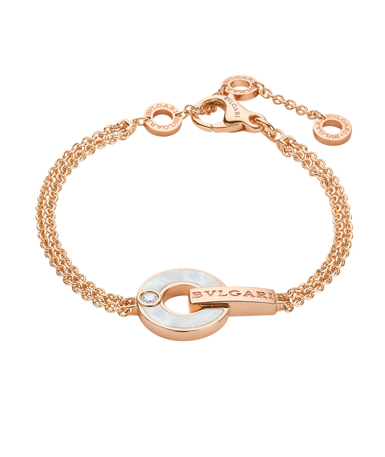браслет bvlgari bvlgari с перламутром и бриллиантом 0.06 ct.