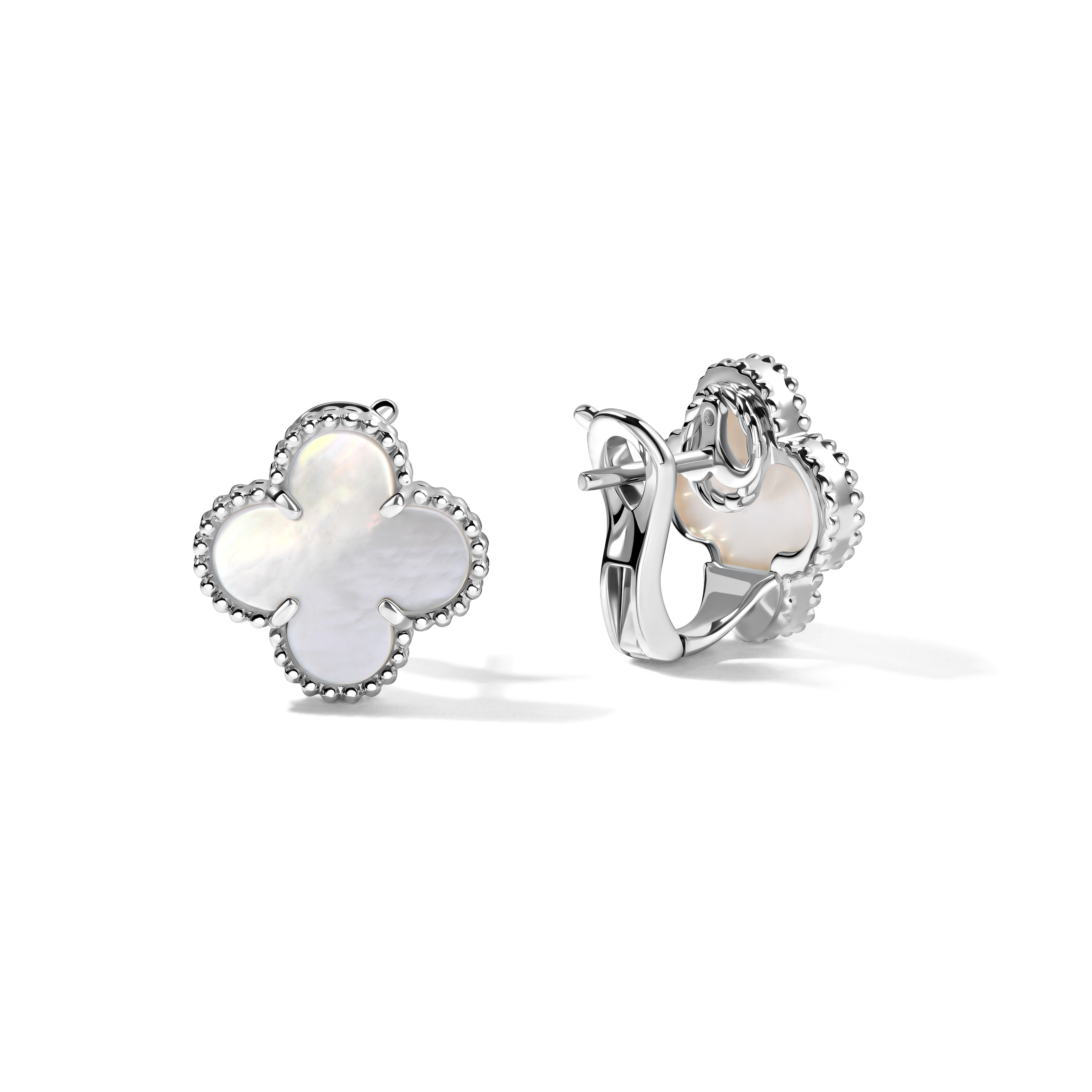 серьги van cleef & arpels vintage alhambra с перламутром