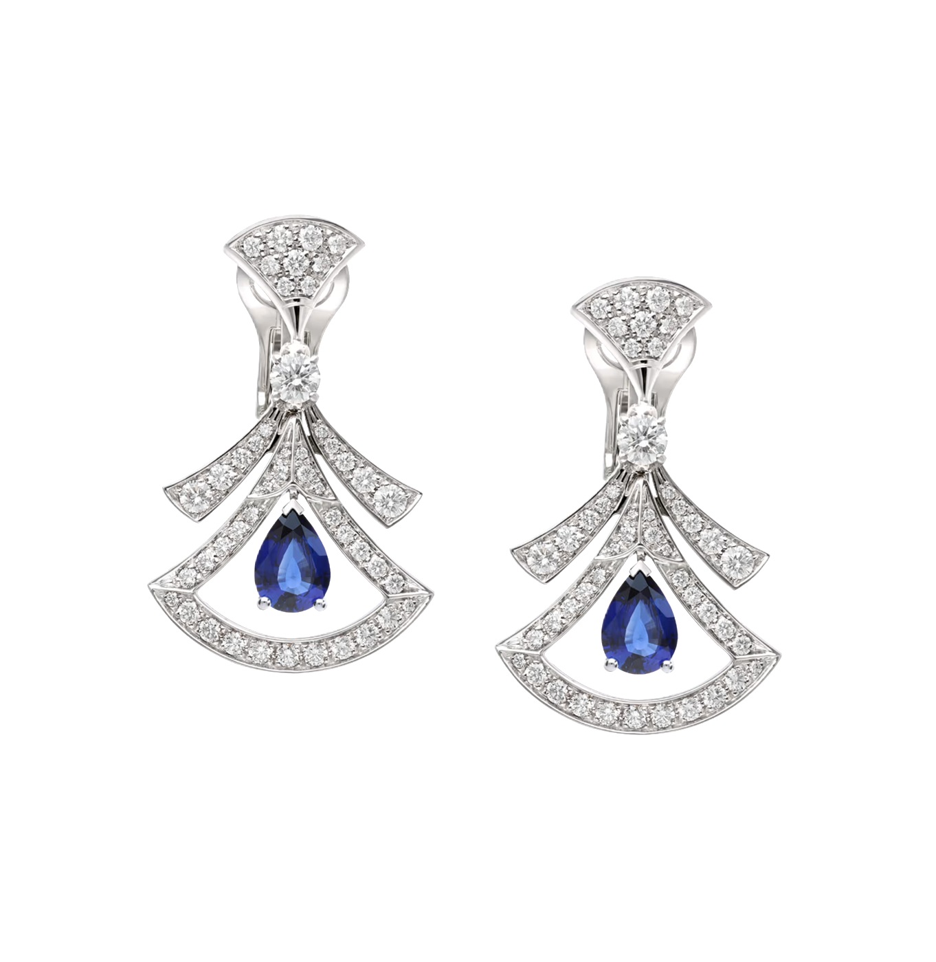серьги bvlgari divas dream с бриллиантами 1.48 ct. и сапфирами