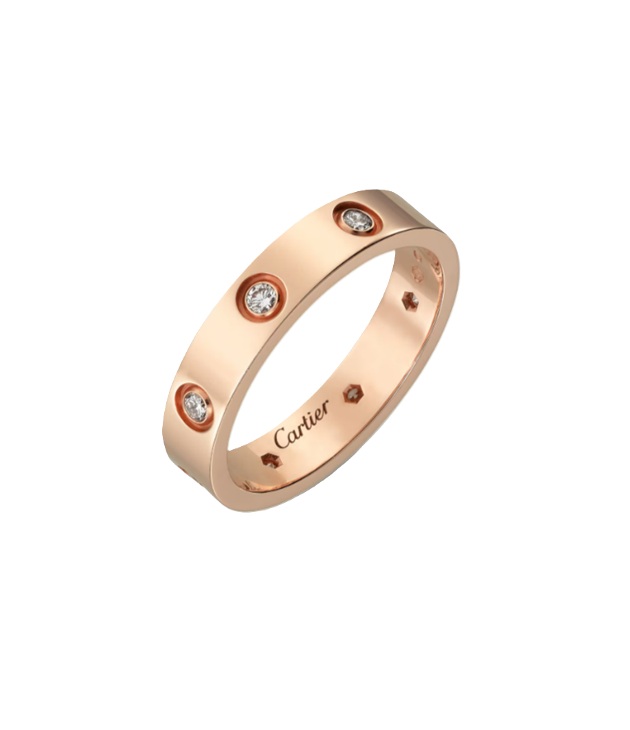 кольцо cartier love с 8 бриллиантами 0,19 ct