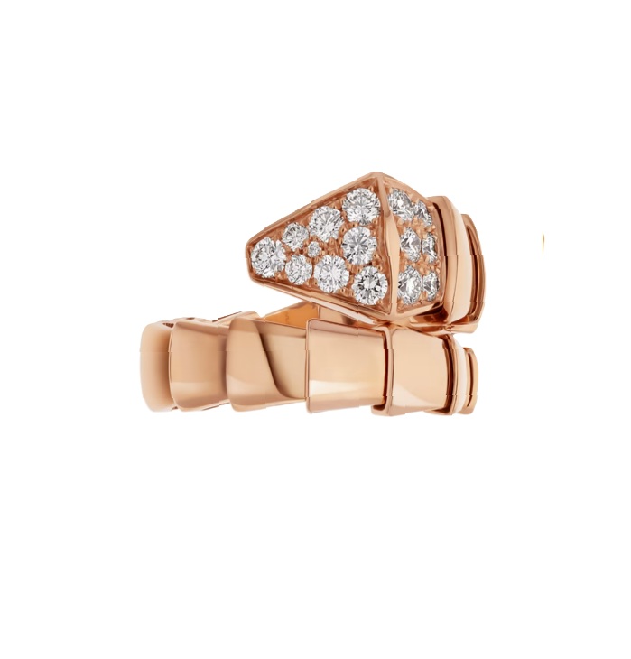 кольцо bvlgari serpenti viper с бриллиантами 0.49 ct