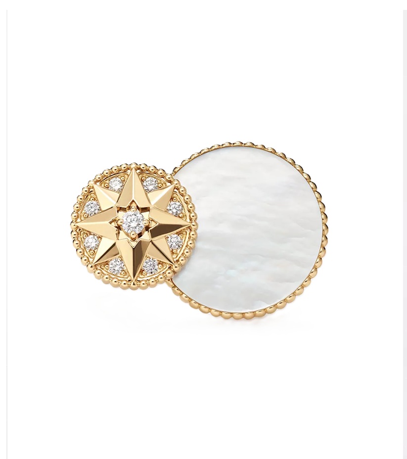 кольцо dior rose des vents c бриллиантами 0.16 ct.