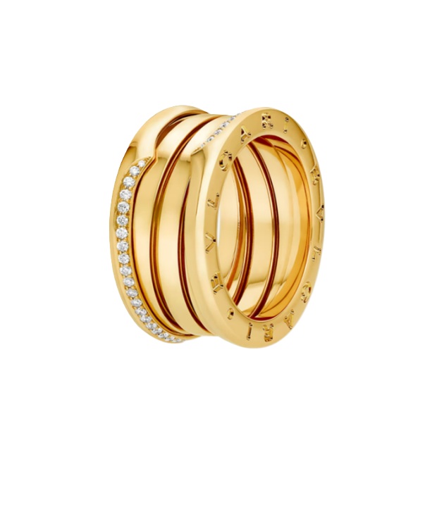 кольцо bulgari b.zero1 в желтом золоте с бриллиантами