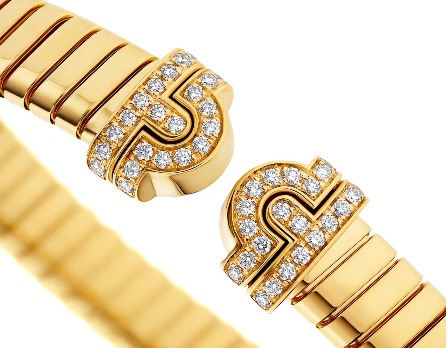 браслет bvlgari tubogas с бриллиантами 0.35 ct.