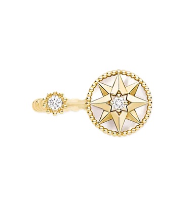 кольцо dior rose des vents c бриллиантами 0.10 ct. и перламутром