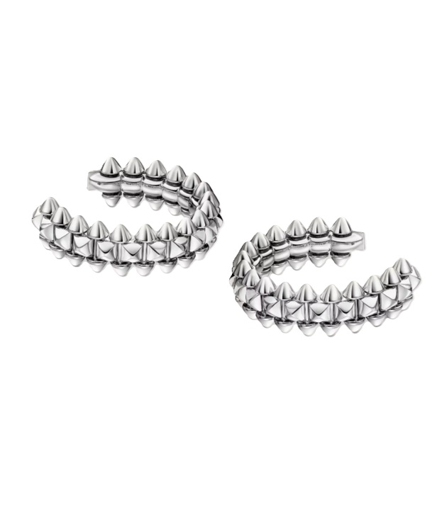 серьги в стиле cartier clash в белом золоте