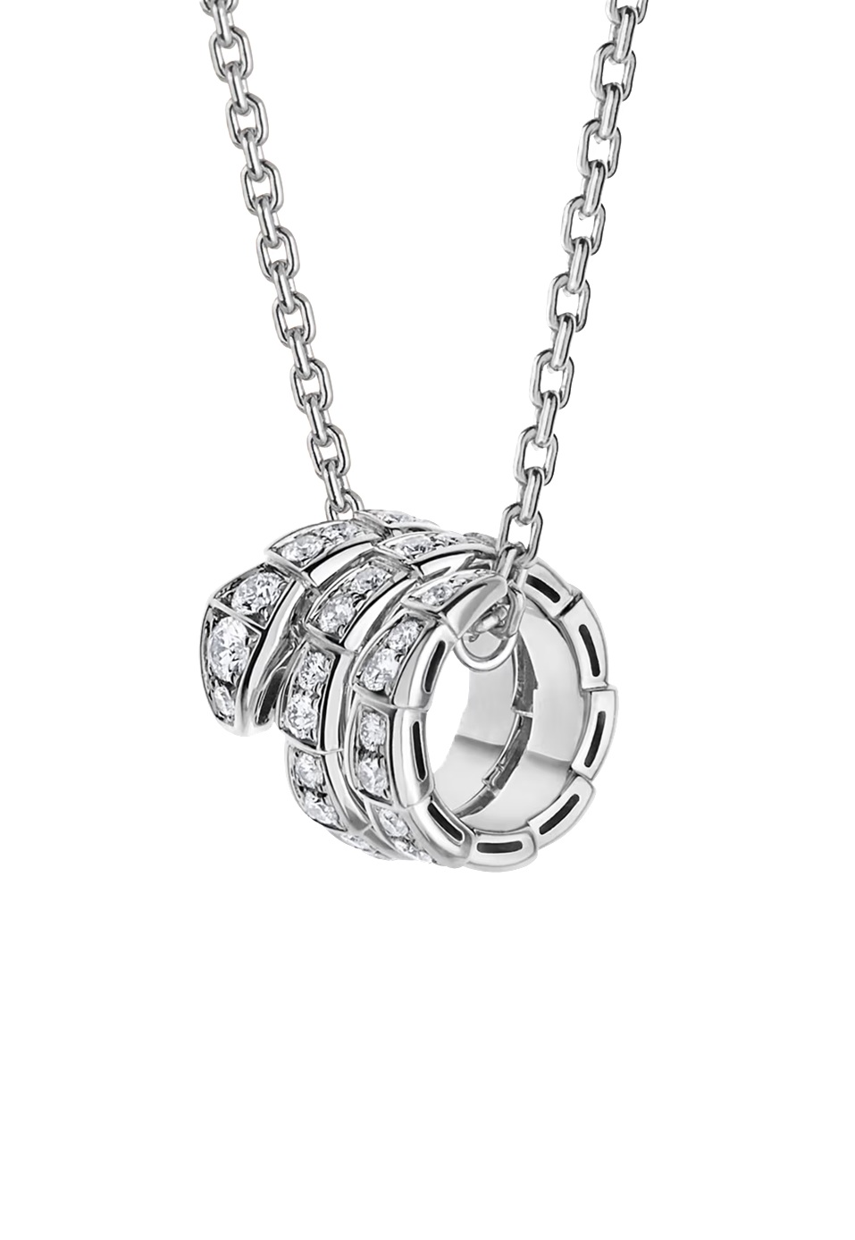 колье bvlgari serpenti viper белое золото с бриллиантами 0.63 ct.