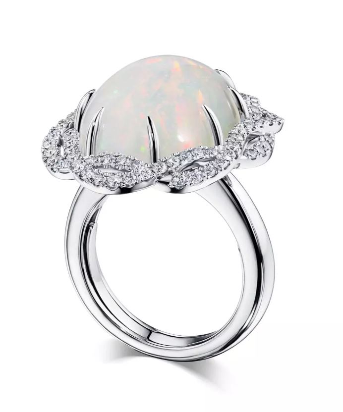 кольцо с опалом 11,62 ct. и бриллианатми