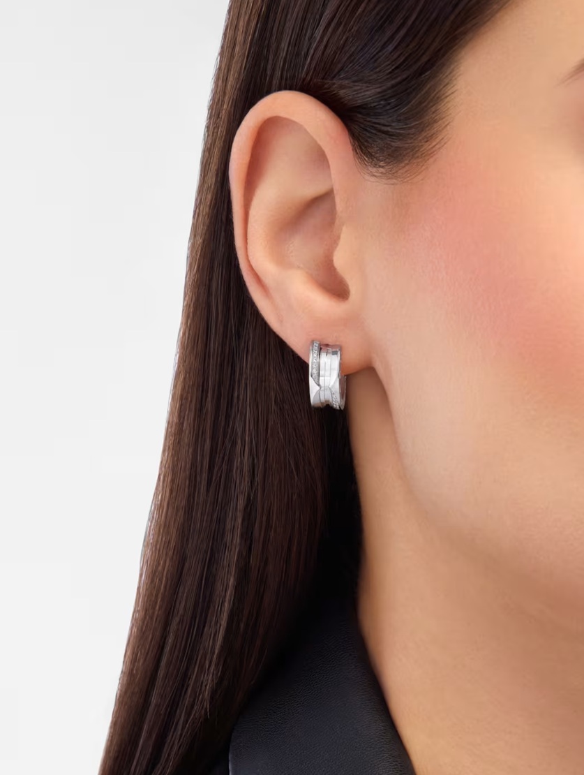 серьги bvlgari b.zero1 c бриллиантами 0.22 ct.