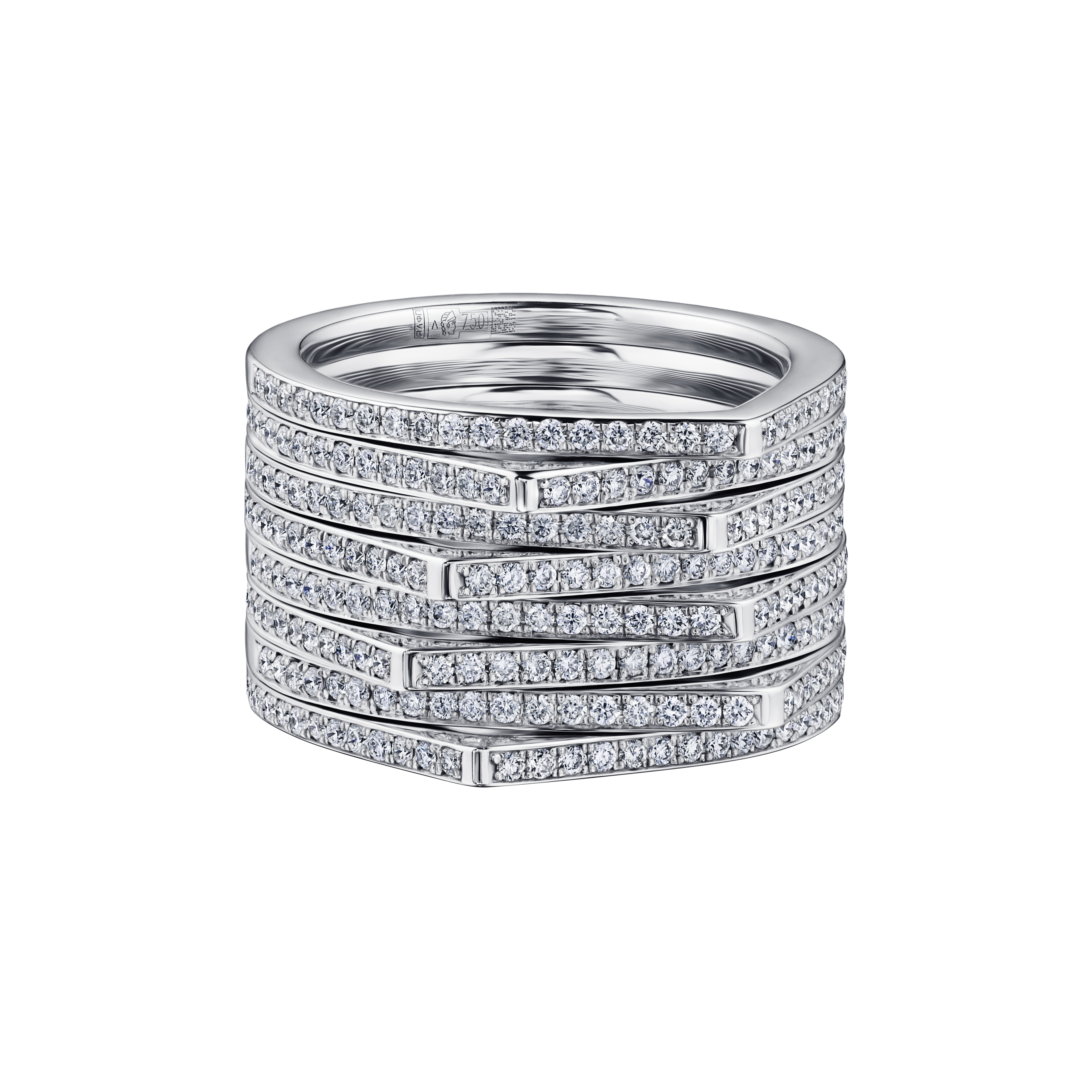 кольцо из белого золота с бриллиантами 1,33 ct.