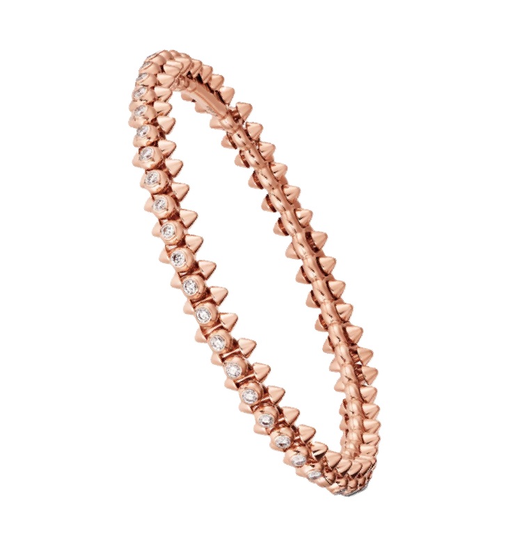 браслет clash de cartier розовое золото, средняя модель, бриллианты