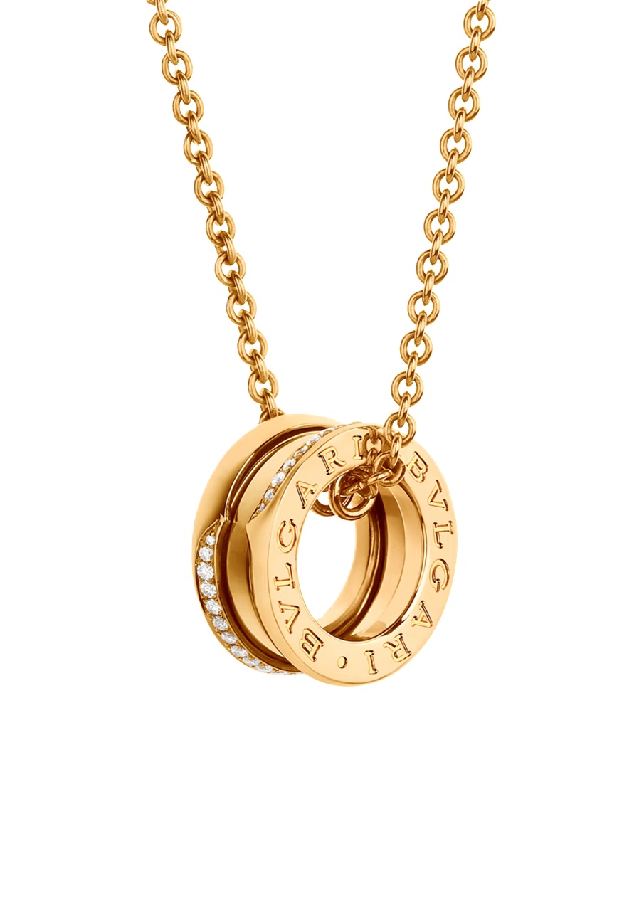 колье bvlgari b.zero1 желтое золото с бриллиантами 0.14 ct.