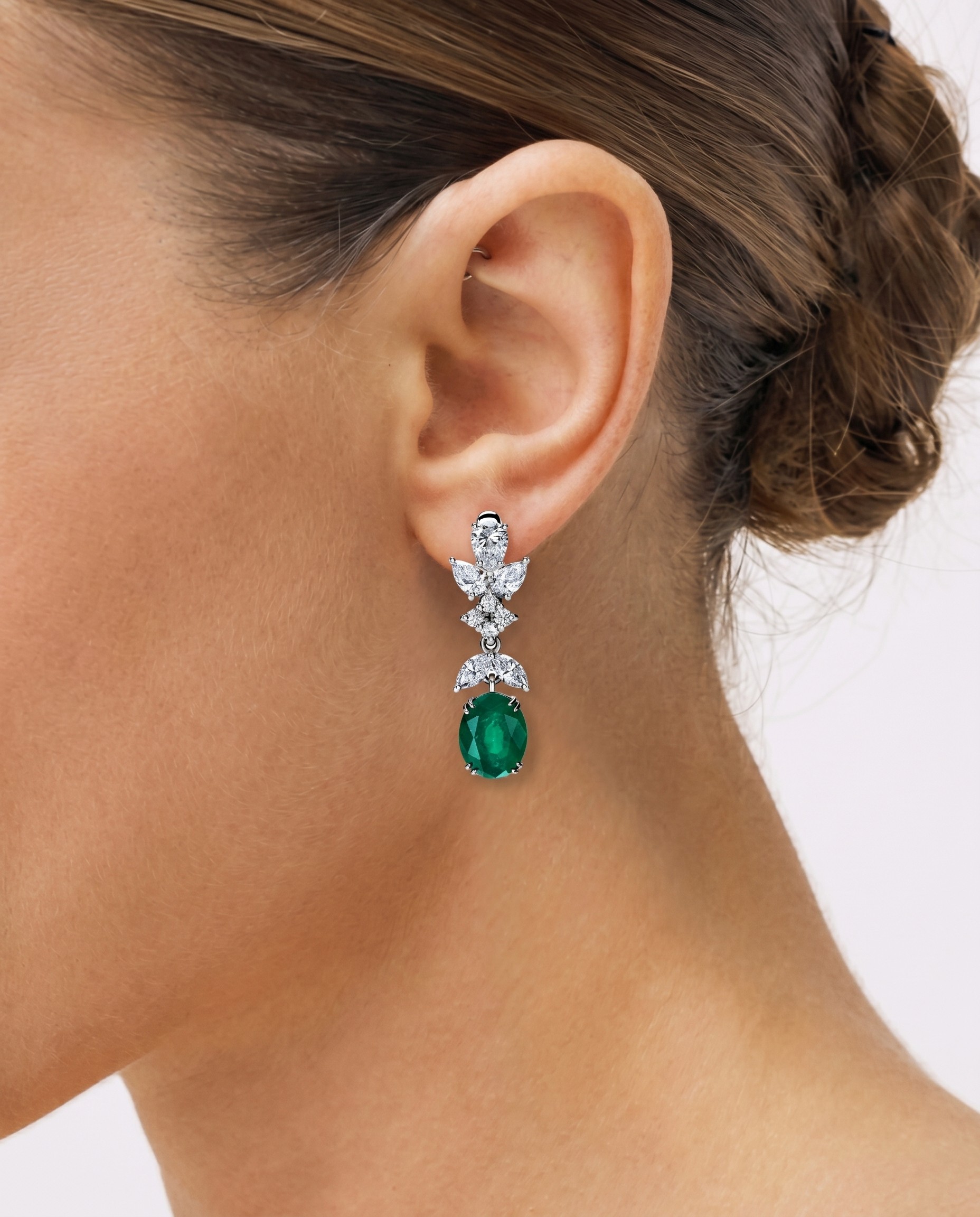 серьги с изумрудами 3,35 ct и бриллиантами