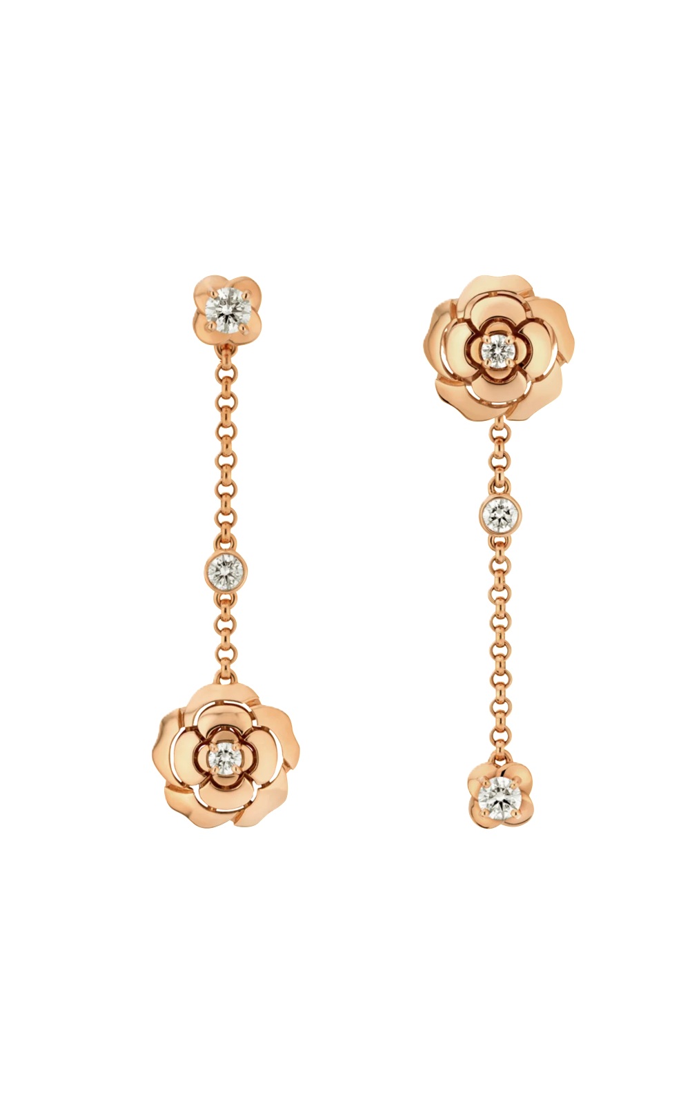 серьги chanel extrait de camelia asymmetrical transformable